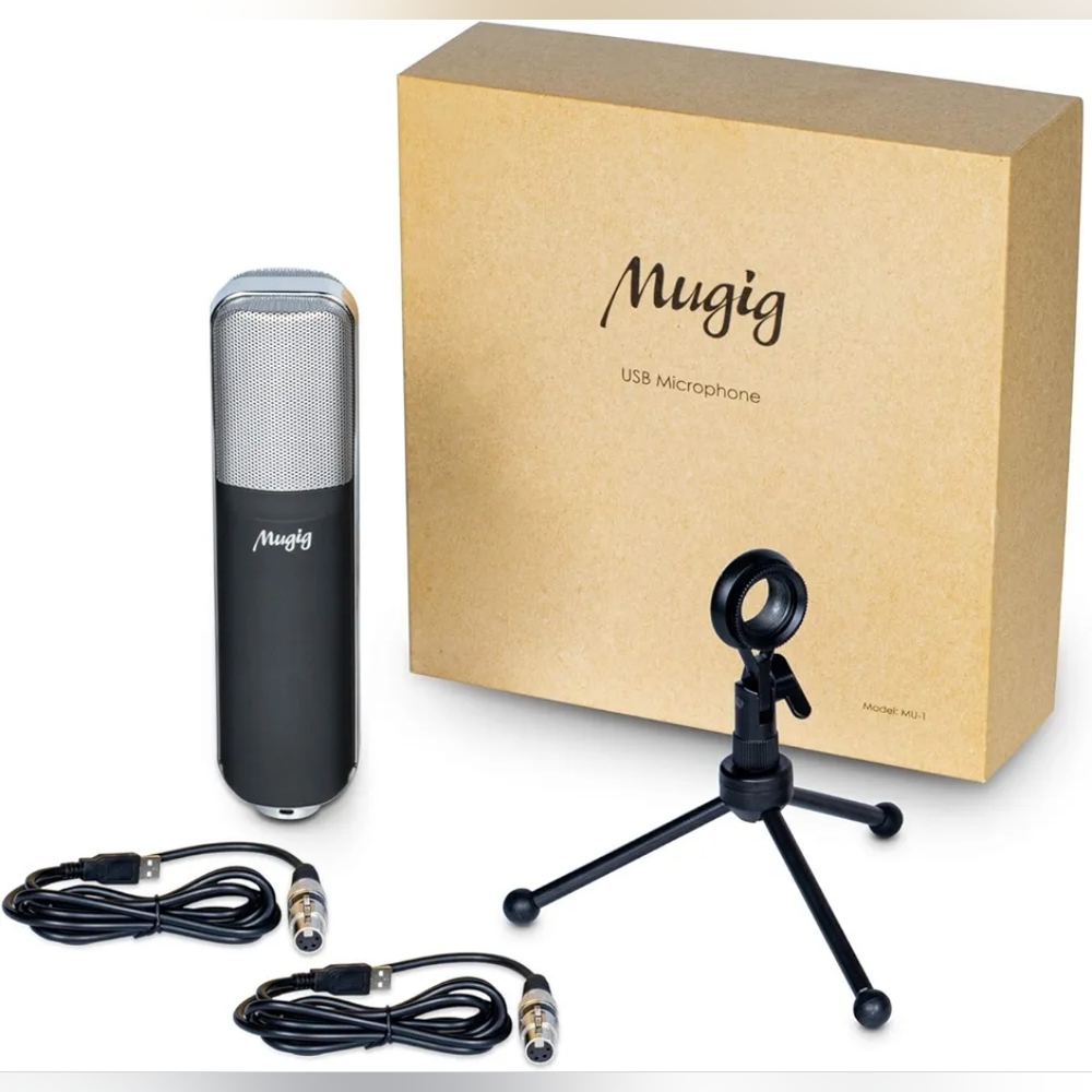 Mugig MU-1 Condenser USB Microphone for PC, Laptop w/Stand, Podcast Gaming Music